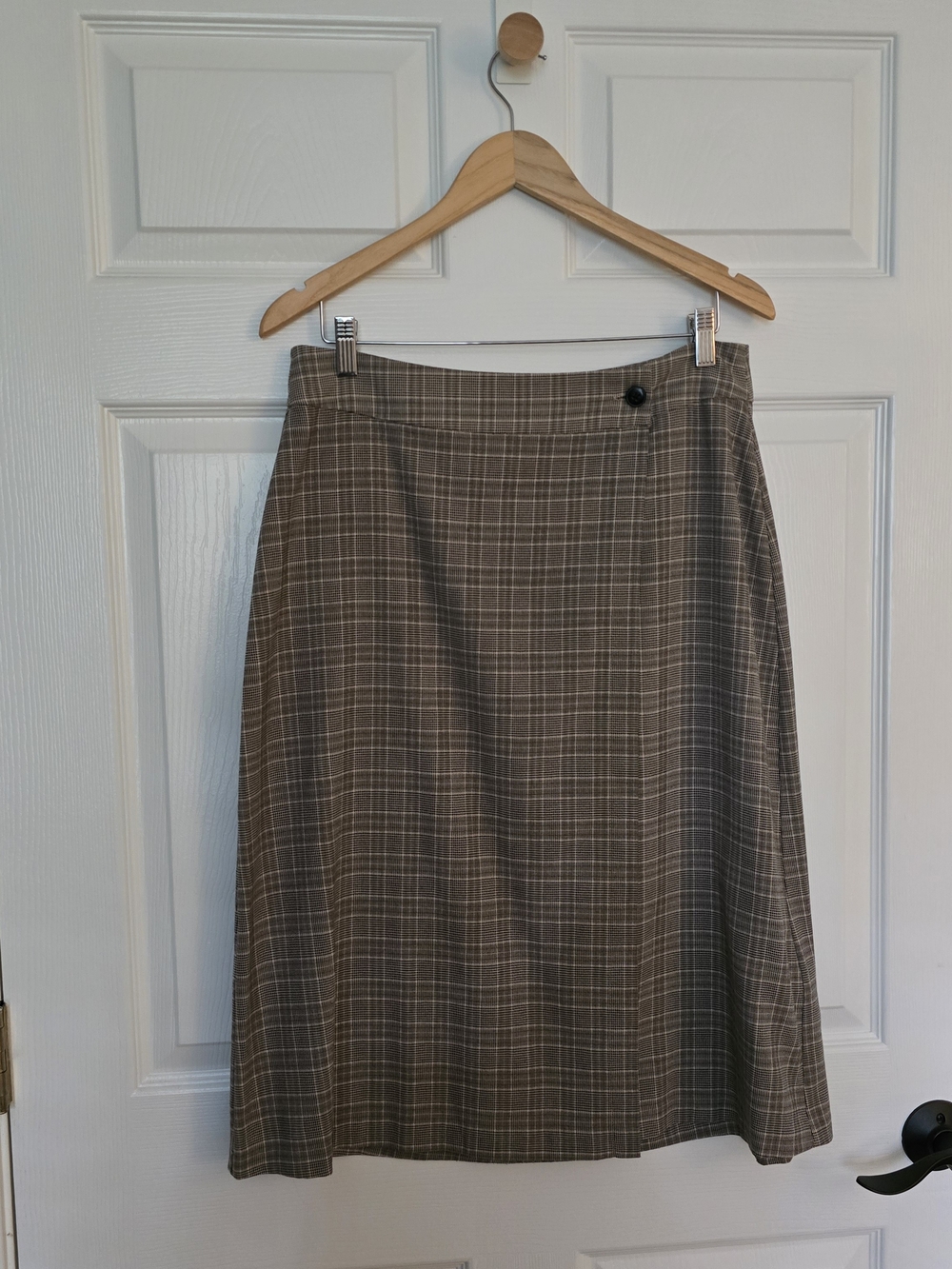 NYDJ Classic Brown Plaid A-Line Skirt